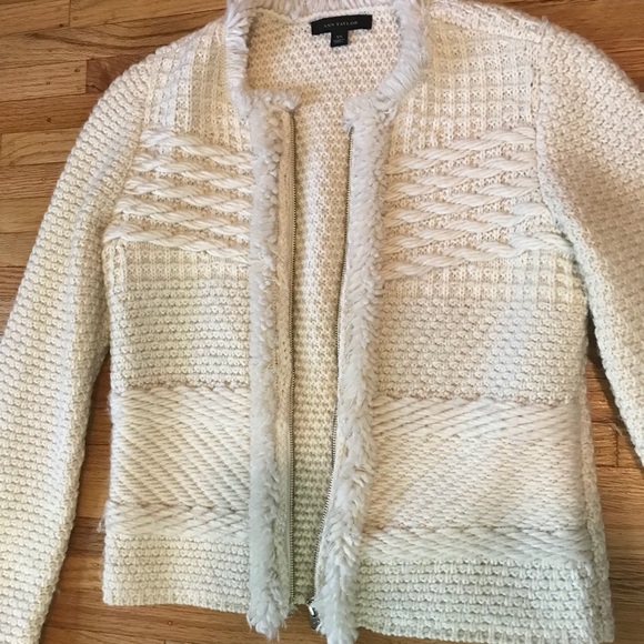 Ann Taylor white sweater jacket XS - Picture 2 of 6